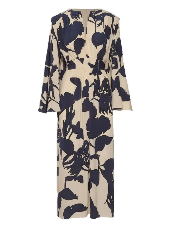 johanna ortiz blue floral dress Johanna Ortiz Light Poplin Harbor Hues Ankle Dress