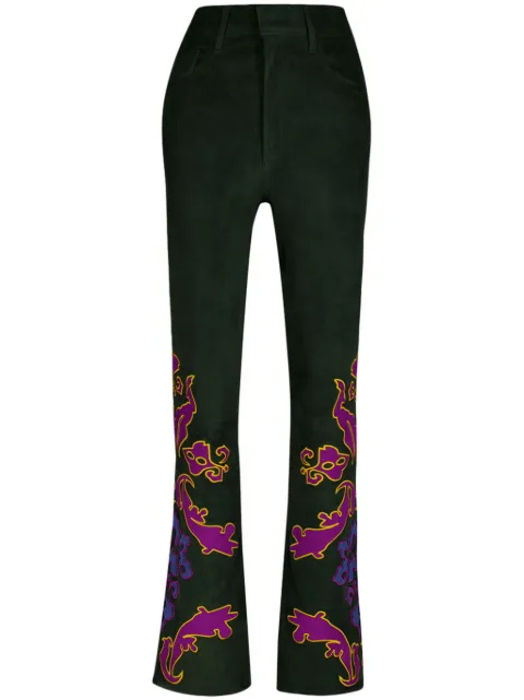 PAULA pantalones de gamuza bordados