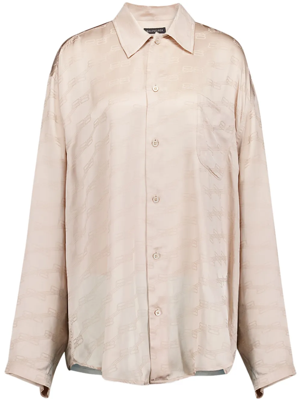 Balenciaga Blouse met monogram Beige