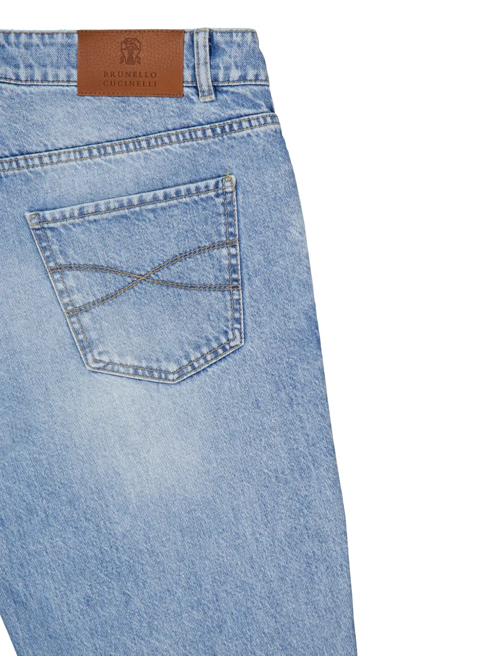 Brunello Cucinelli Jeans met toelopende pijpen en logo Blauw
