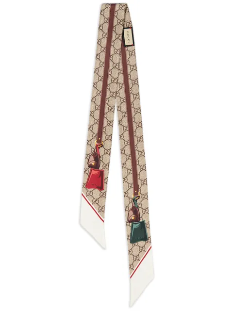 Gucci GG Valigeria-print silk neckerchief