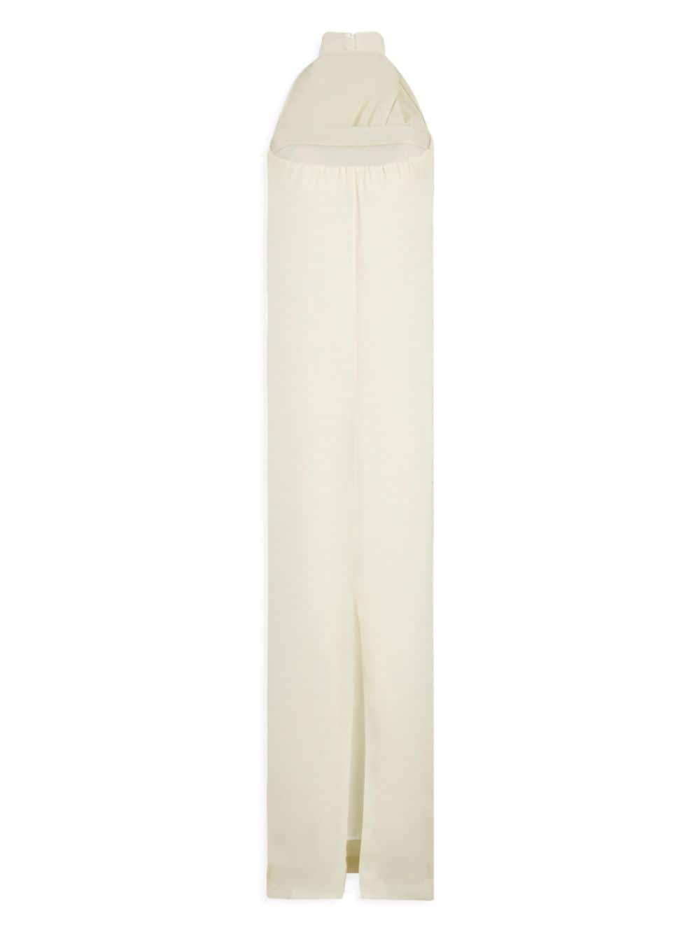 Shop Zeus + Dione Cyrene Open-back Halterneck Maxi Dress In 003 Ivory