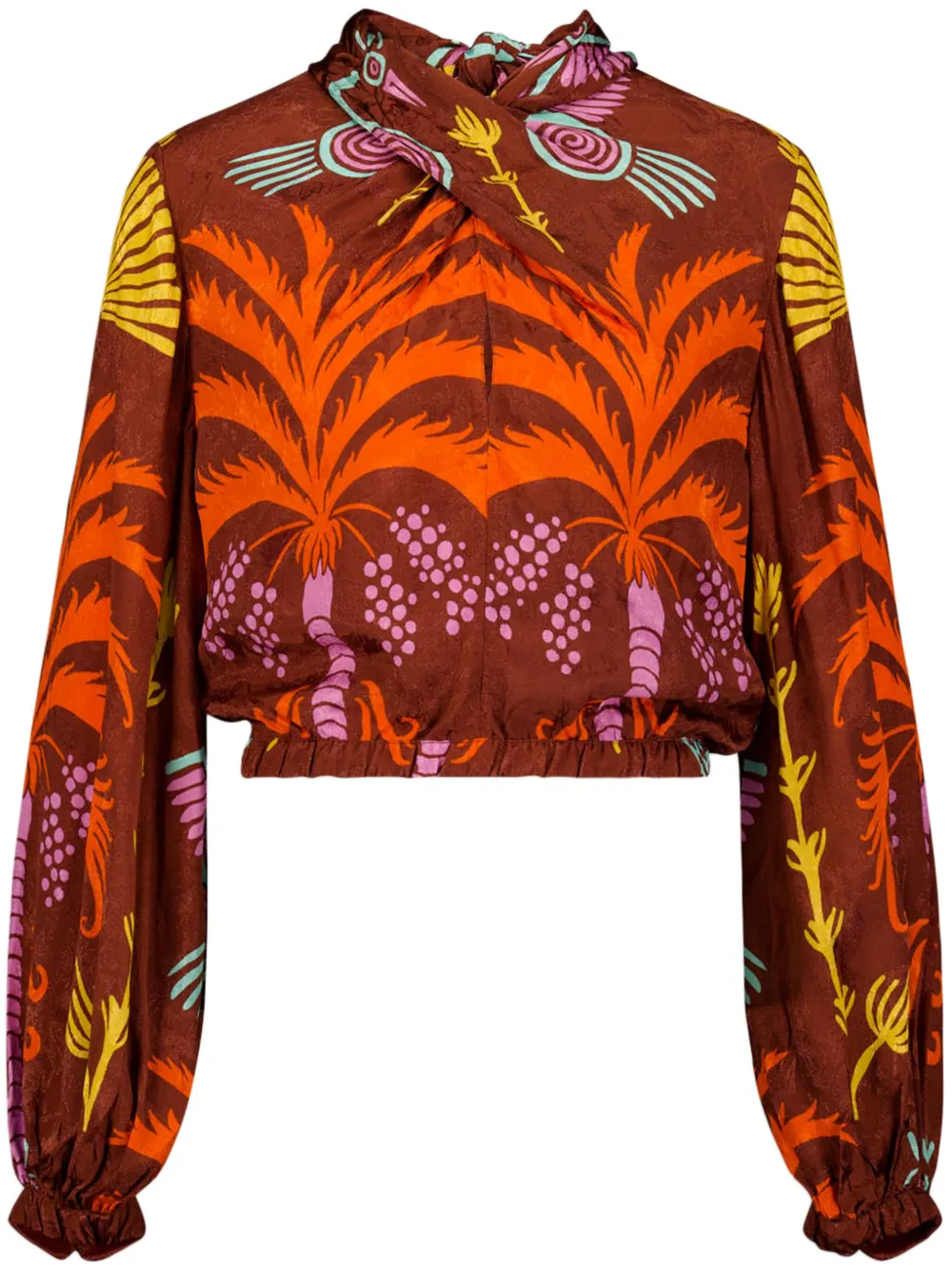 Shop Johanna Ortiz Diwali Cropped Top In Red