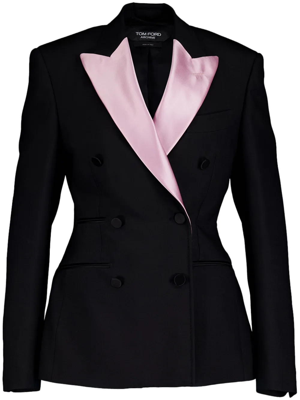 TOM FORD Blazer met dubbele rij knopen Zwart