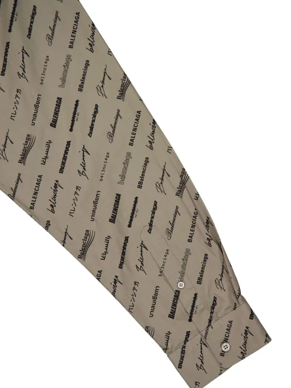 Balenciaga logo-print Shirt | Neutrals | FARFETCH
