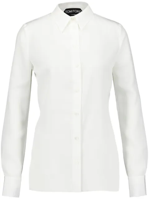 TOM FORD long-sleeved satin-weave shirt 