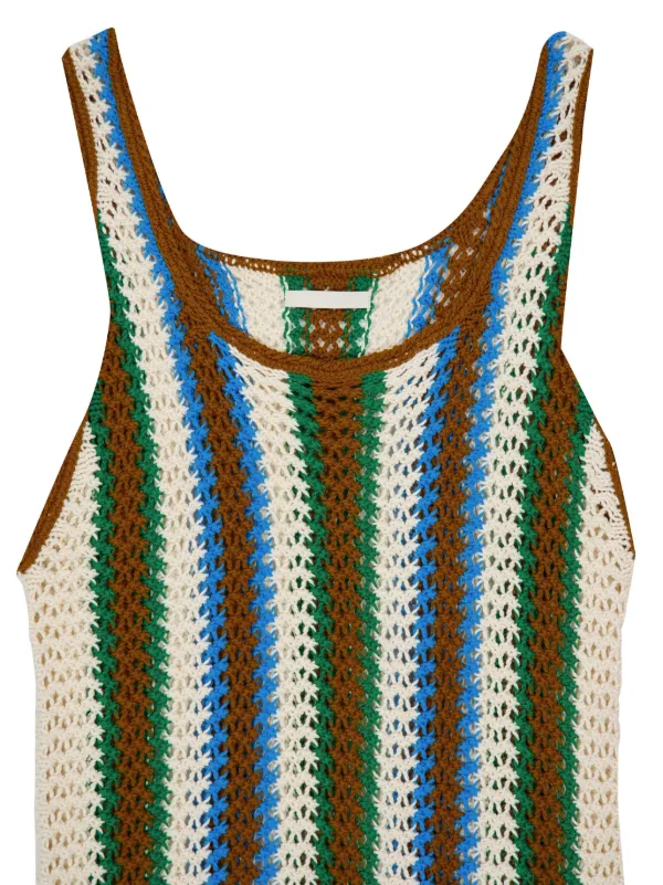 豪奢な MOTHER Striped Crochet Dress | Green | FARFETCH ワンピース