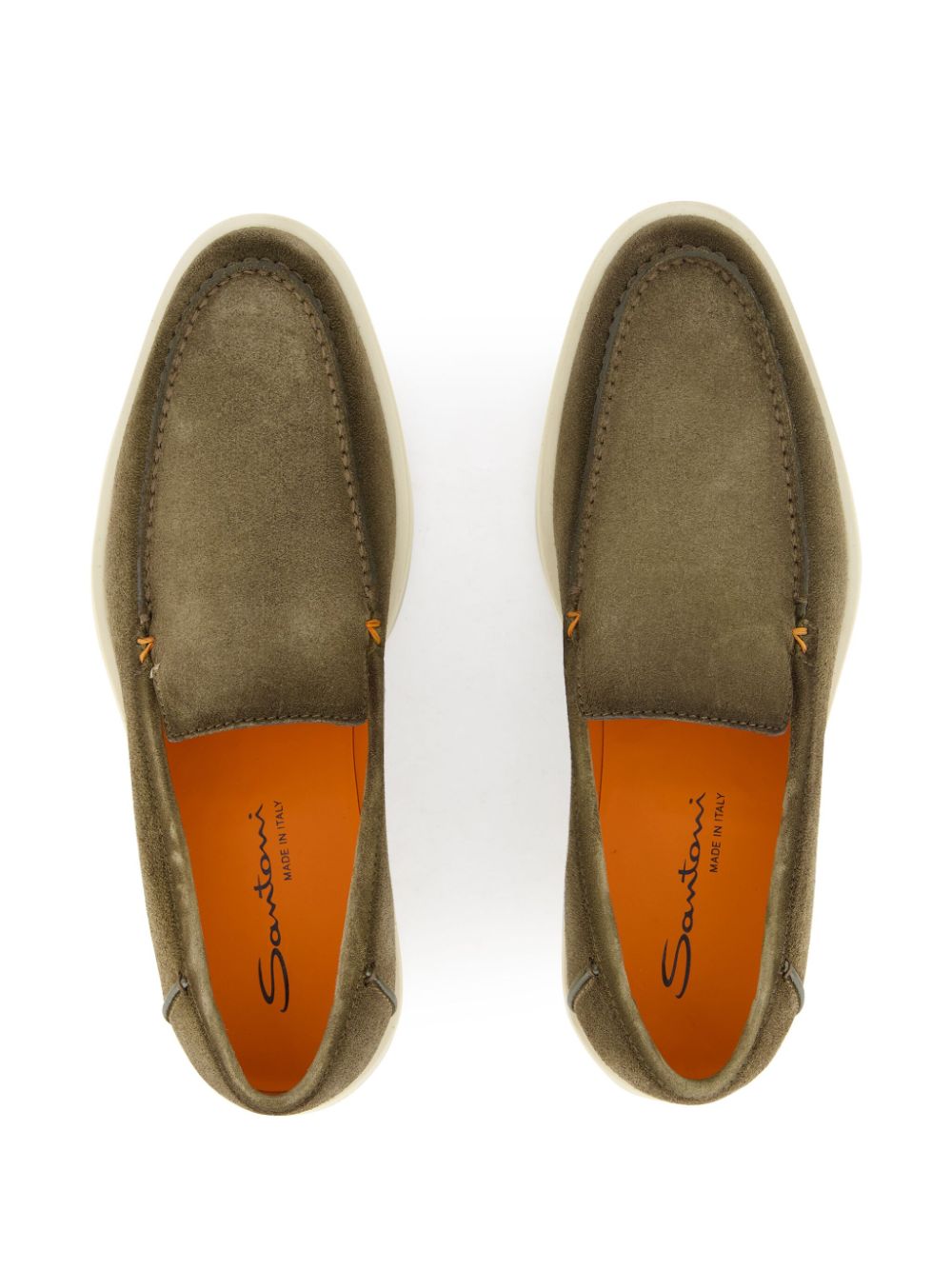 Santoni Suède loafers Groen