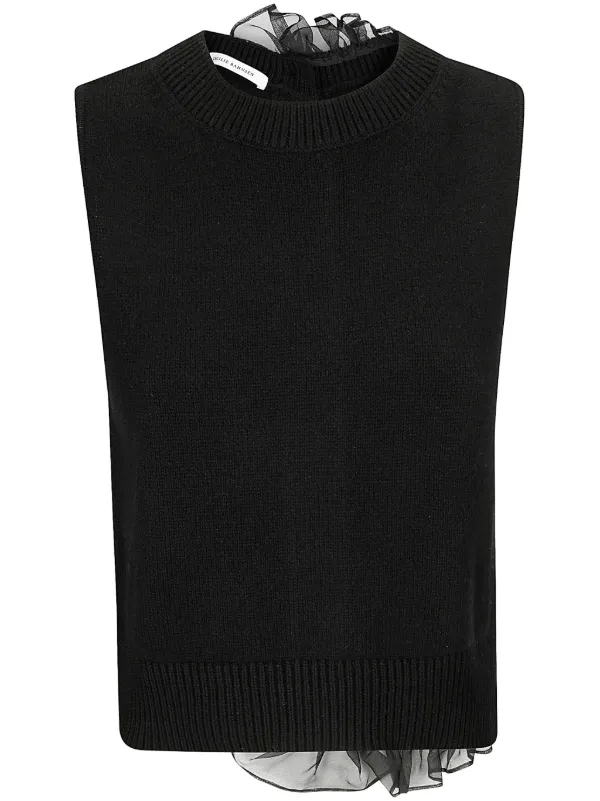 Cecilie Bahnsen ラッフルディテール トップ | ブラック | FARFETCH JP 