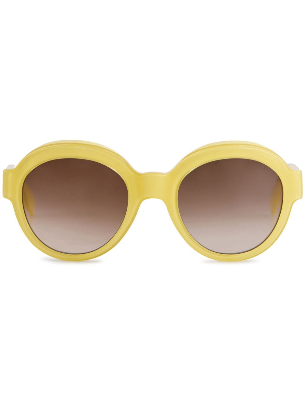 Shop Emmanuelle Khanh Glossy Vanille Round-frame Sunglasses In Yellow