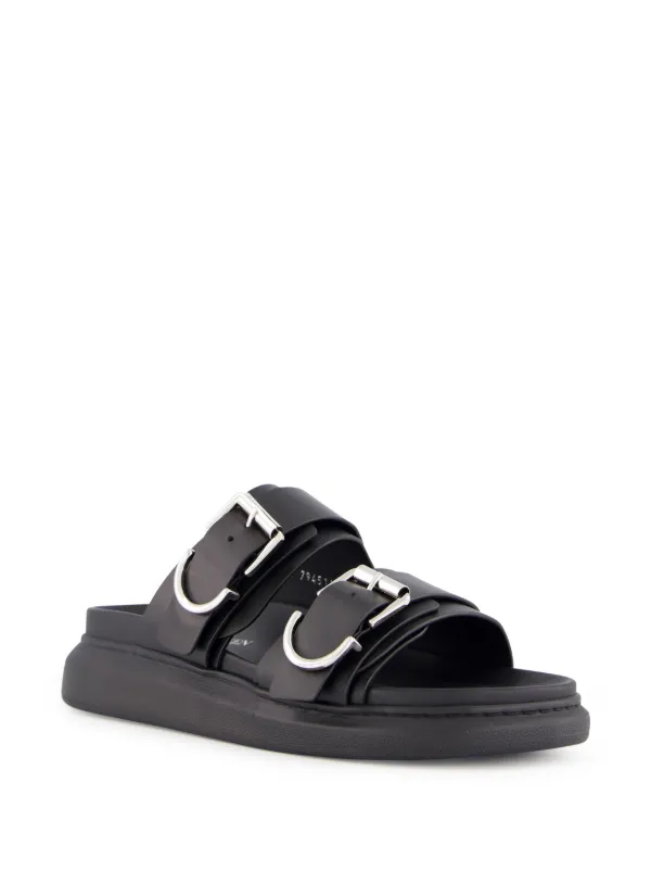 alexander mcqueen ハイブリッド ストラップ サンダル メンズ Alexander McQueen バックルストラップ サンダル | ブラック