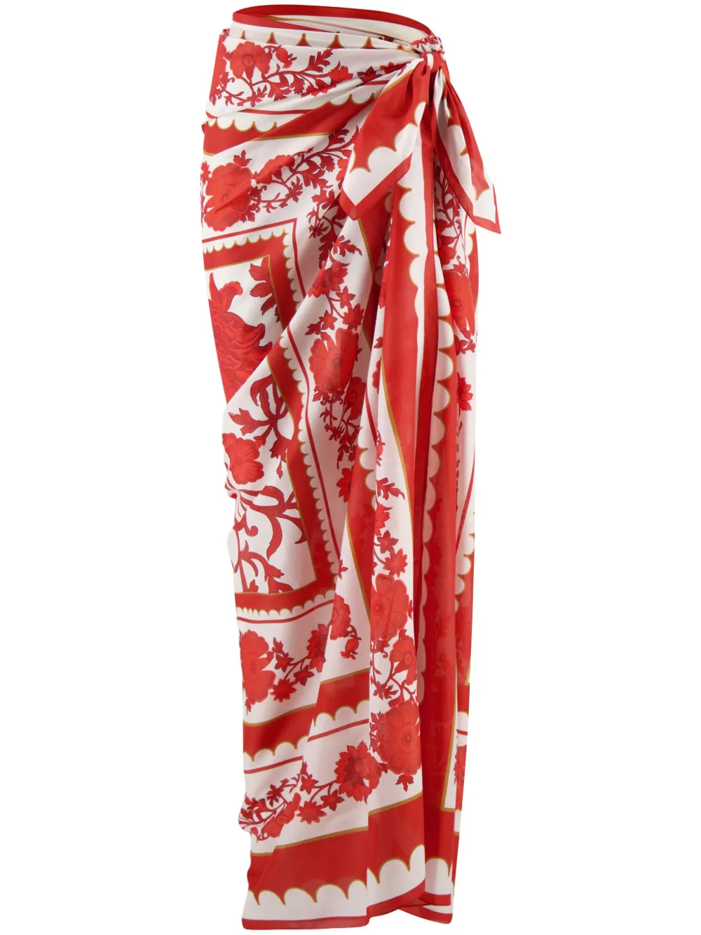 La DoubleJ Strandjurk met bloemenprint Rood