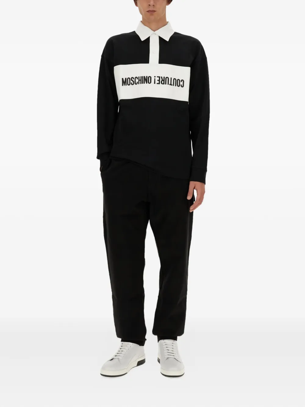 Moschino logo-patch trousers - Zwart