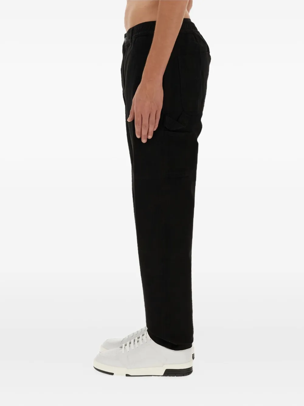 Moschino Broek met logopatch Zwart