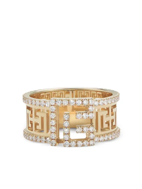 Balmain 18K yellow gold Labyrinth diamond ring
