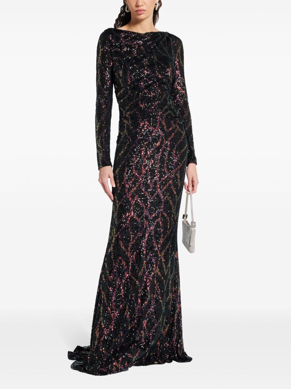 Talbot Runhof Sparkle Stretch gown - Zwart