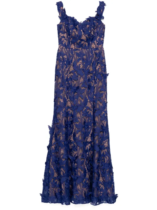 Marchesa Notte* 繊細レース* エレガント*フォーマル対応ドレス 再販売セール！ Marchesa Notte マルケッサノッテ メタリック