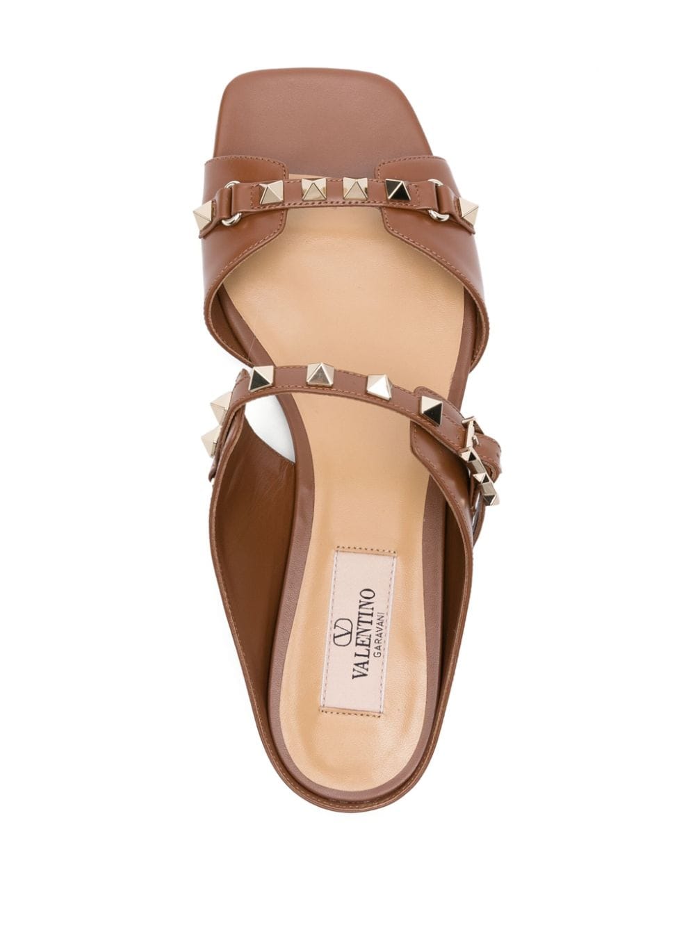 Shop Valentino Rockstud Sandals In Brown