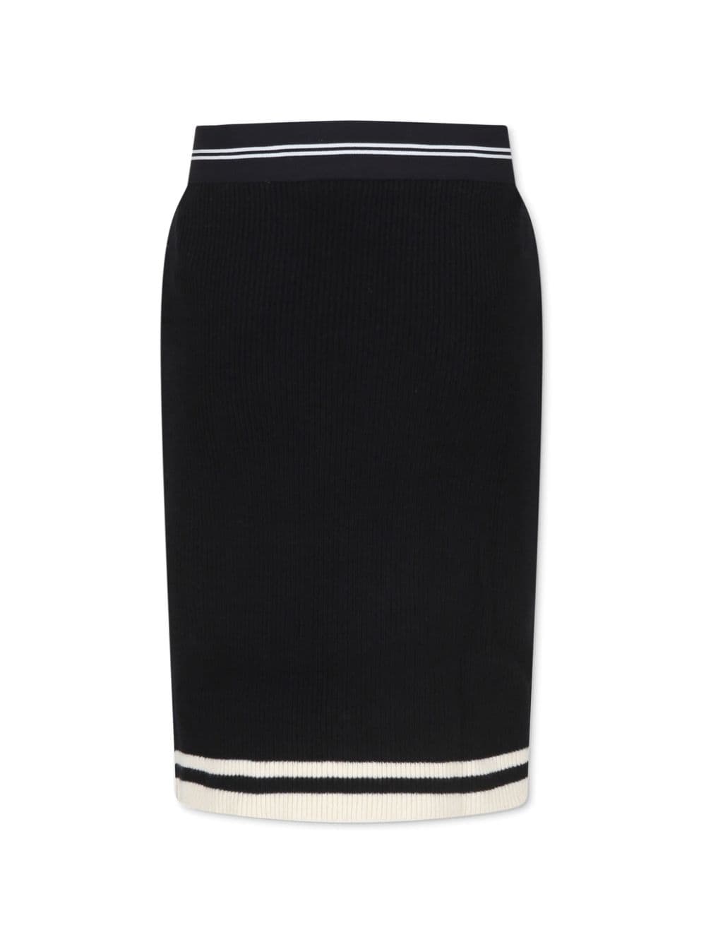 Marni Kids logo-waistband midi skirt - Zwart