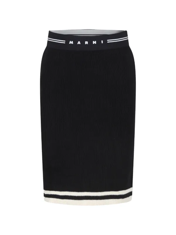 Marni Kids ロゴウエスト スカート | ブラック | FARFETCH JP
