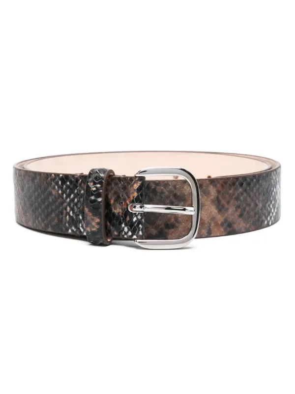DÉHANCHE Jeanne Belt Jeanne Croco Belt in Dark Chocolate/Silver main image 4