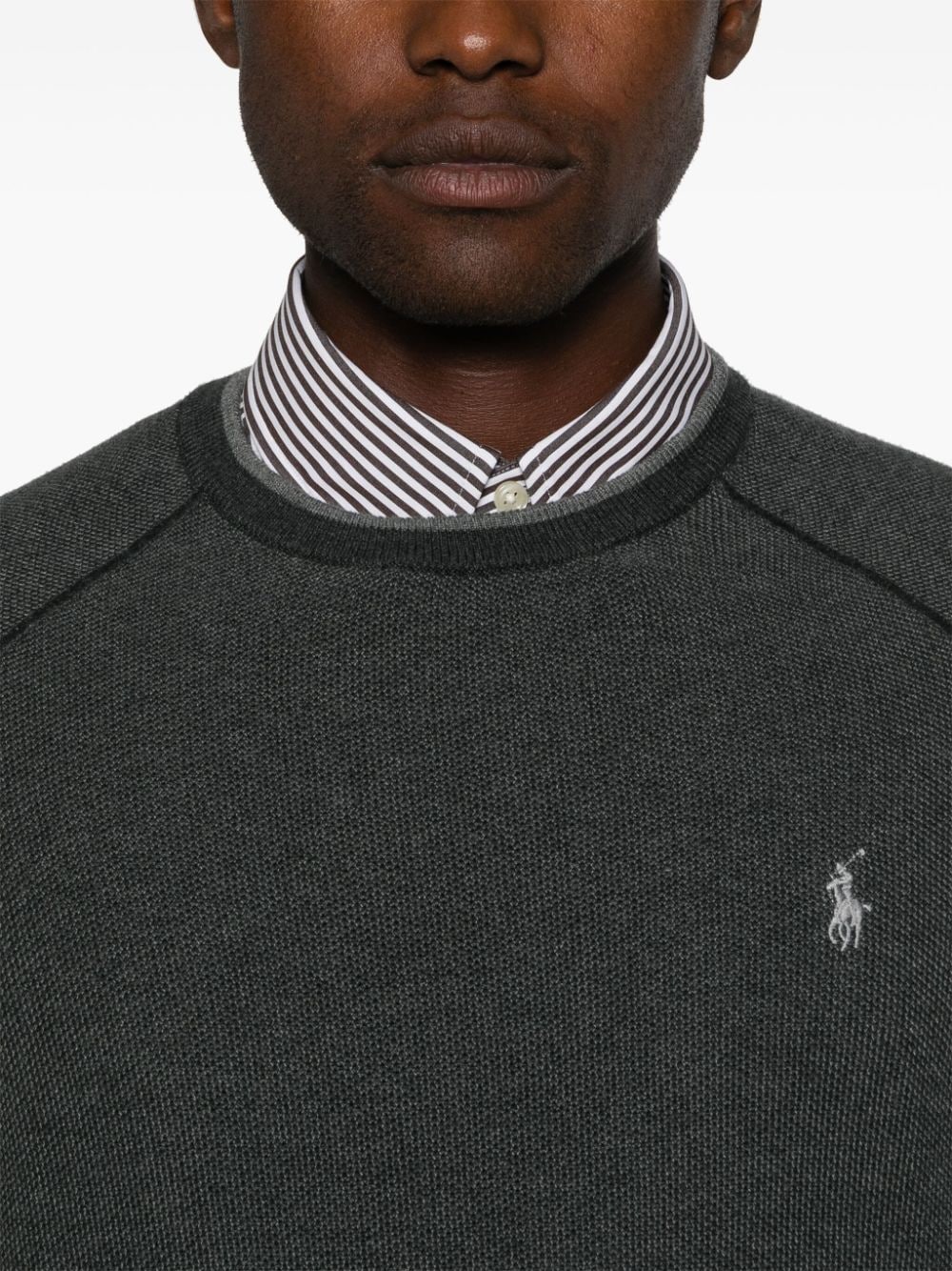 Shop Polo Ralph Lauren Polo Pony-embroidered Sweater In Grey