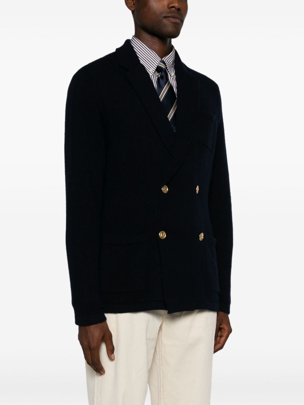 Shop Polo Ralph Lauren Knitted Blazer In Blue