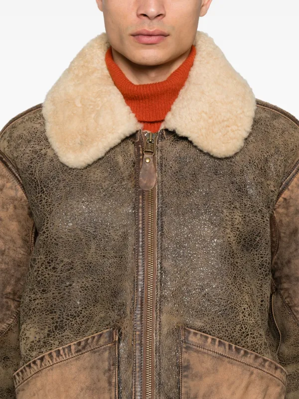 Polo shearling bomber jacket online