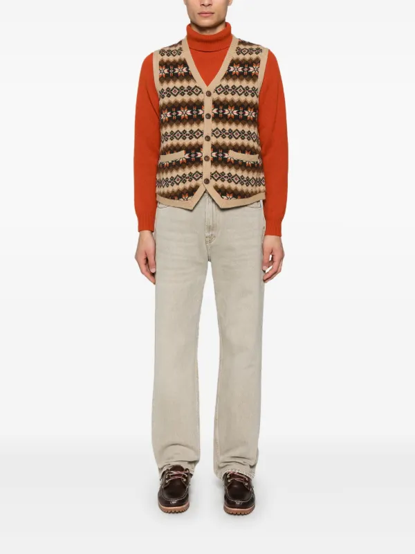 Fair Isle Indigo Cotton Sweater Vest