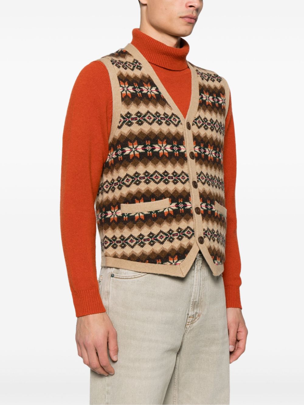 Polo Ralph Lauren Fair-isle mouwloos vest Bruin