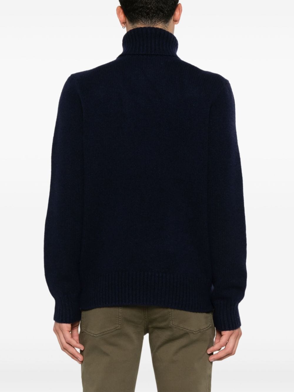 Shop Polo Ralph Lauren Roll-neck Sweater In Blue