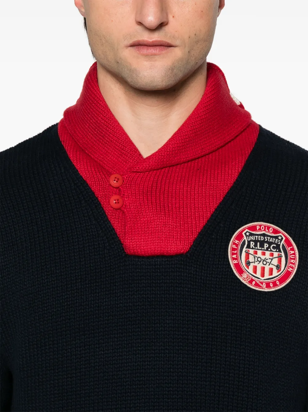 Polo Ralph Lauren Katoenen trui met colourblocking Blauw