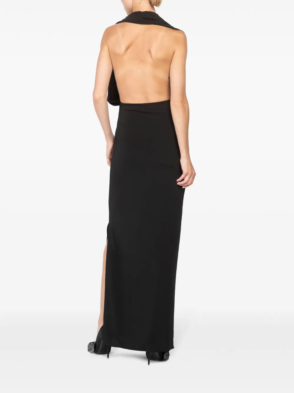 Magda Butrym Maxi-jurk met gedrapeerd detail Zwart