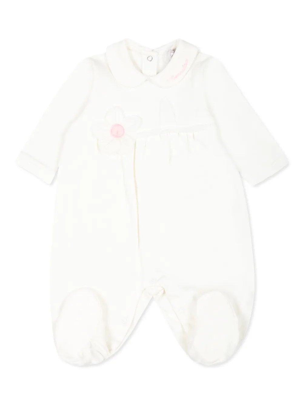 Monnalisa Romper met bloe patch Wit