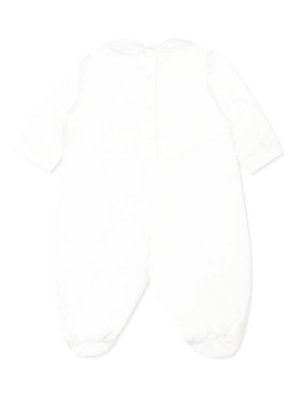 Monnalisa Romper met bloemenpatch - Wit