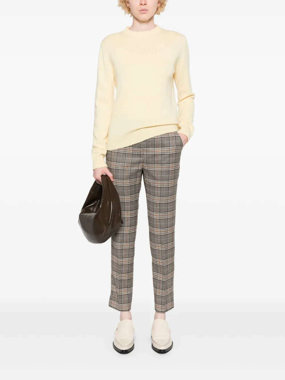 Peserico Broek met tartan ruit - Bruin