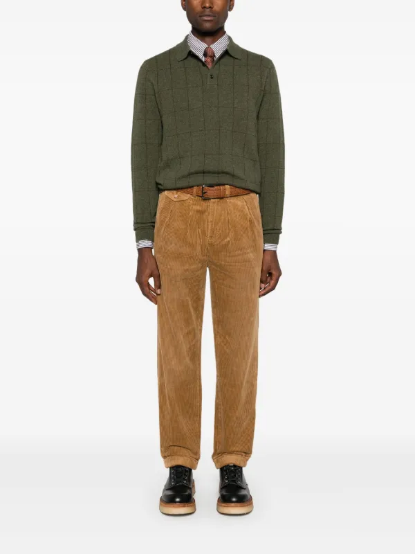POLO RALPH LAUREN ニット セーター チェック グリーン 80s～ 日本製 CHAPS Ralph Laurenチャップス ラルフローレン