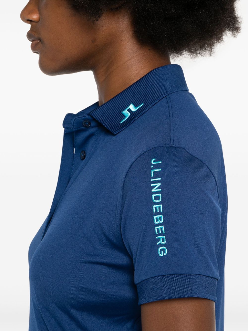 Shop J. Lindeberg Tour Tech Polo Top In Blau