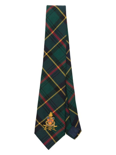 Polo Ralph Lauren coat of arms-embroidered tartan tie Men