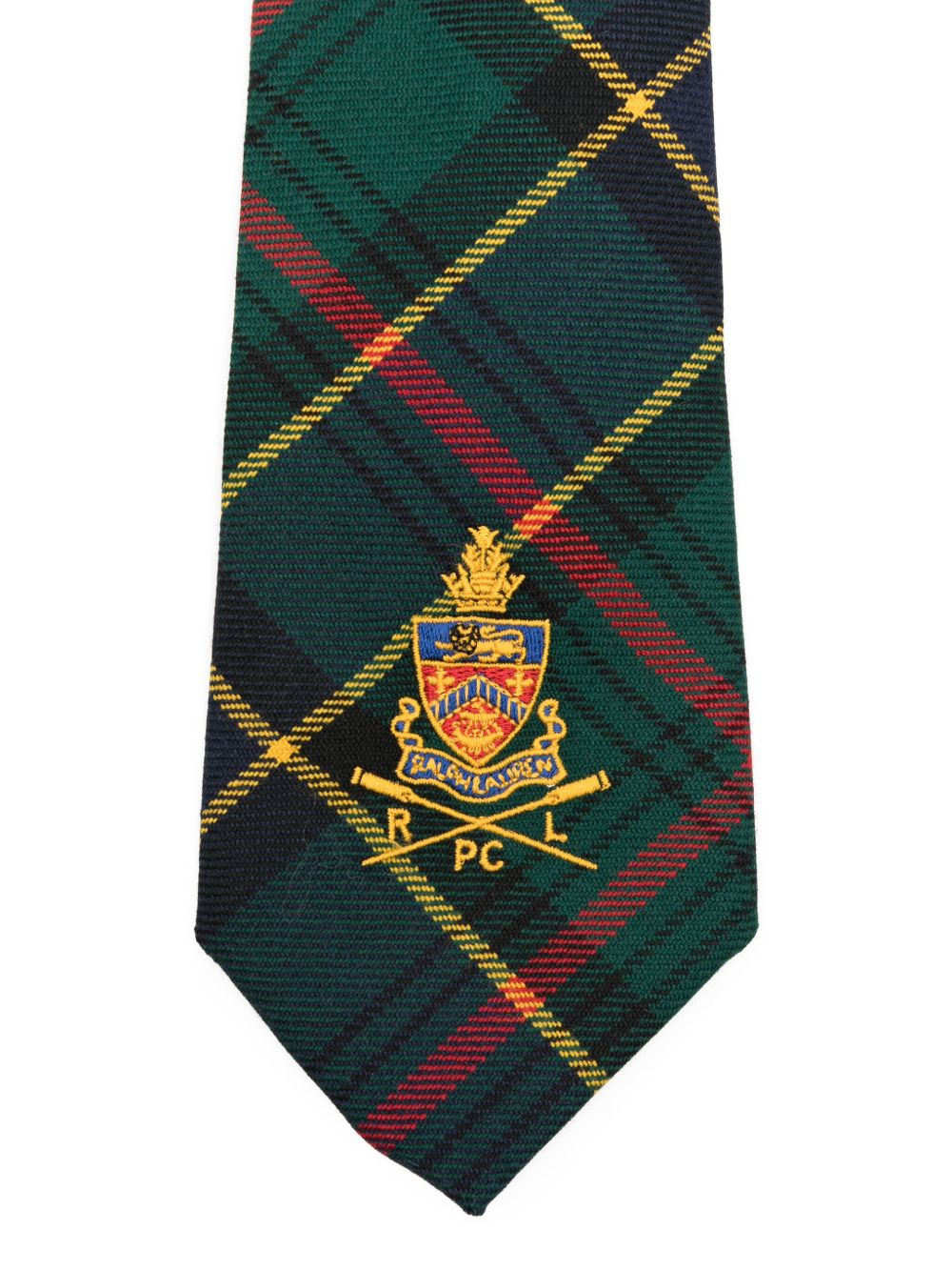 Polo Ralph Lauren coat of arms-embroidered tartan tie Men