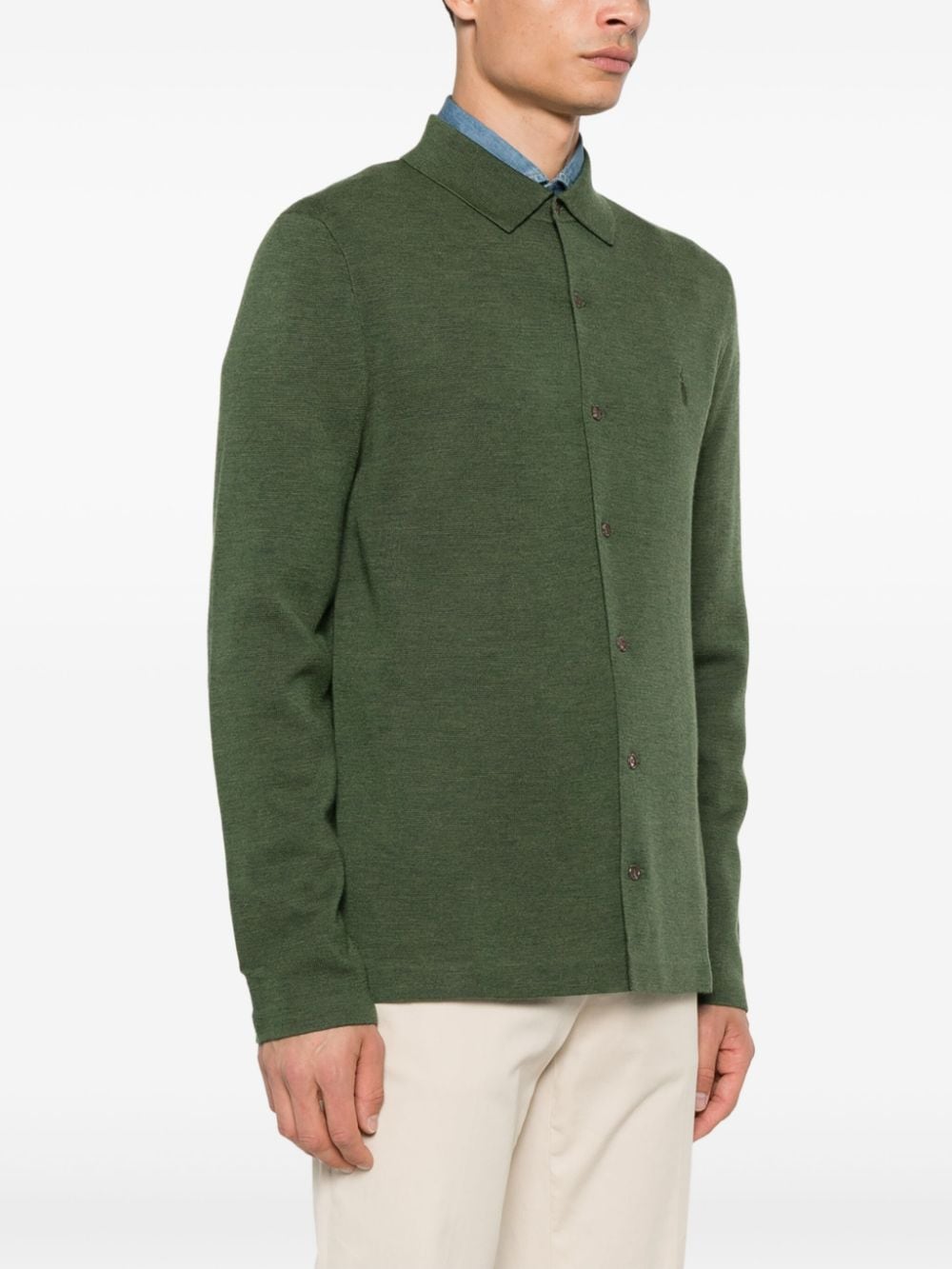 Shop Polo Ralph Lauren Polo Pony-embroidered Cardigan In Green