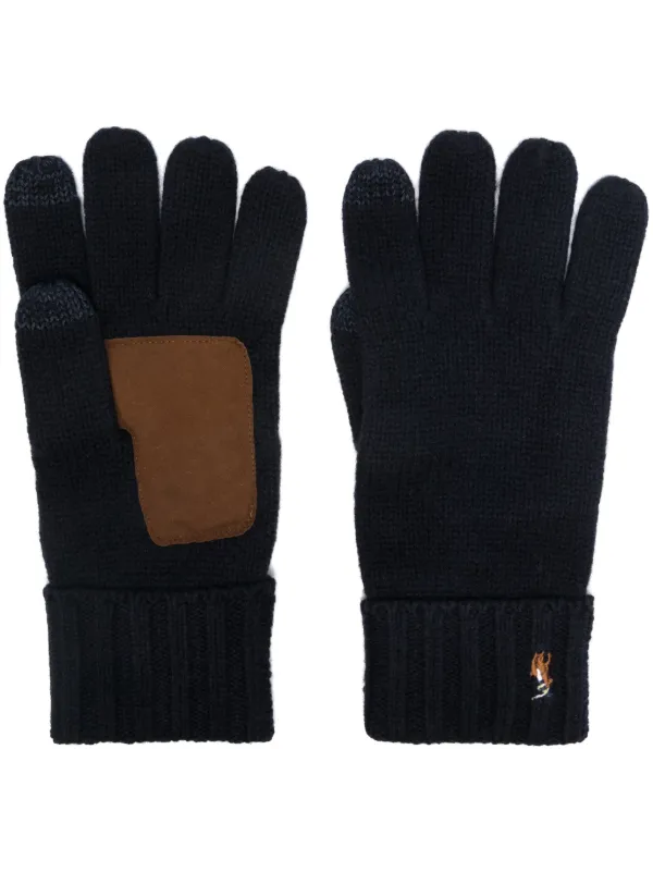 Polo Ralph Lauren Wool Touchscreen Gloves Blue FARFETCH PL