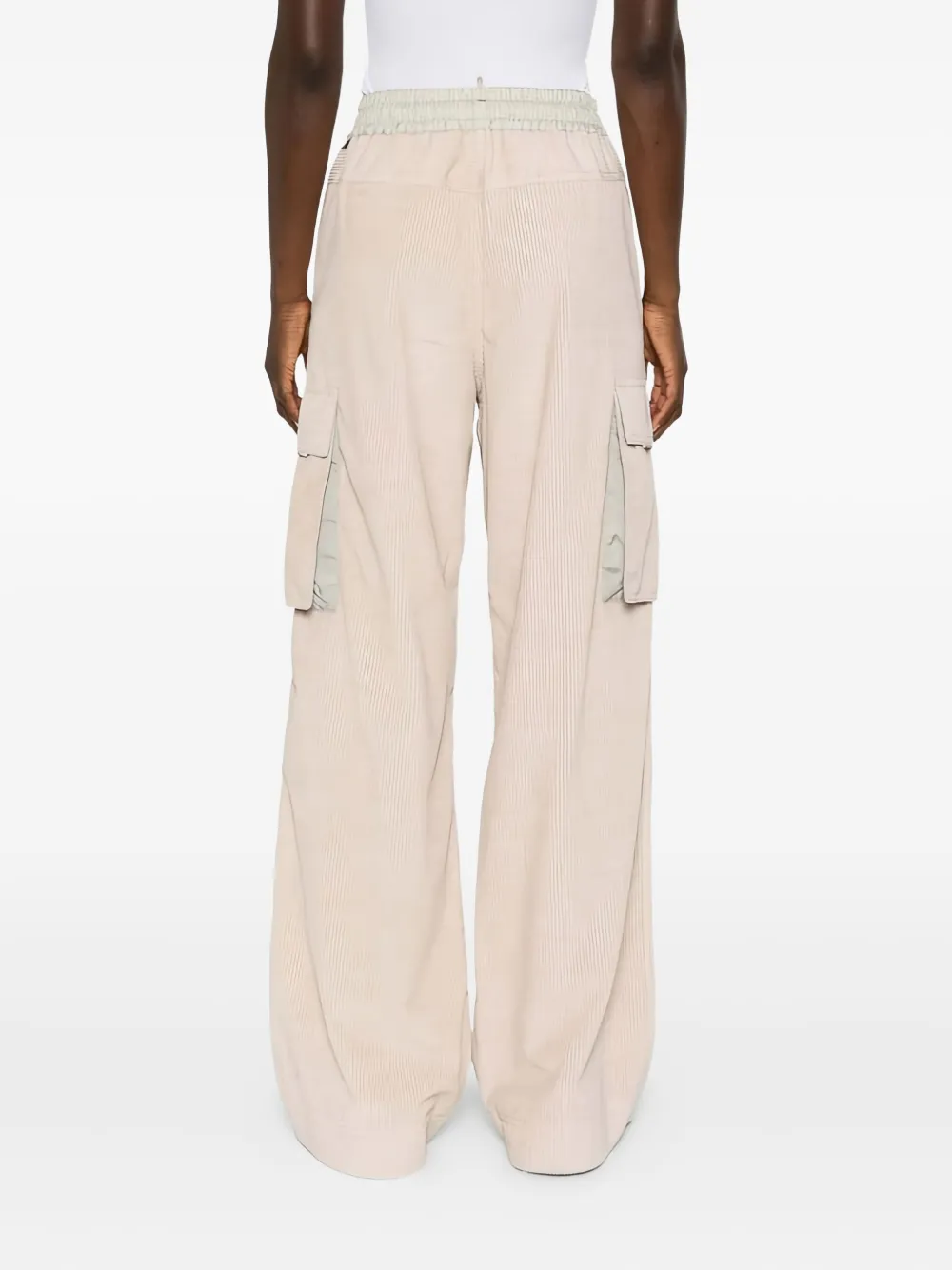 Moncler Corduroy Cargo Trousers In Neutral