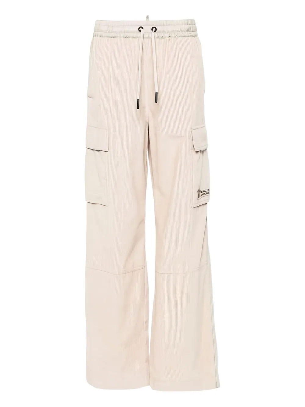 Moncler Corduroy Cargo Trousers In Neutral