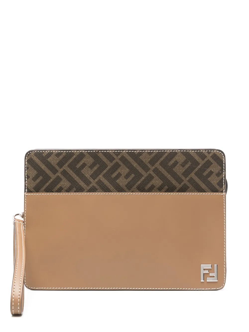 FENDI FF Standing clutch Bruin