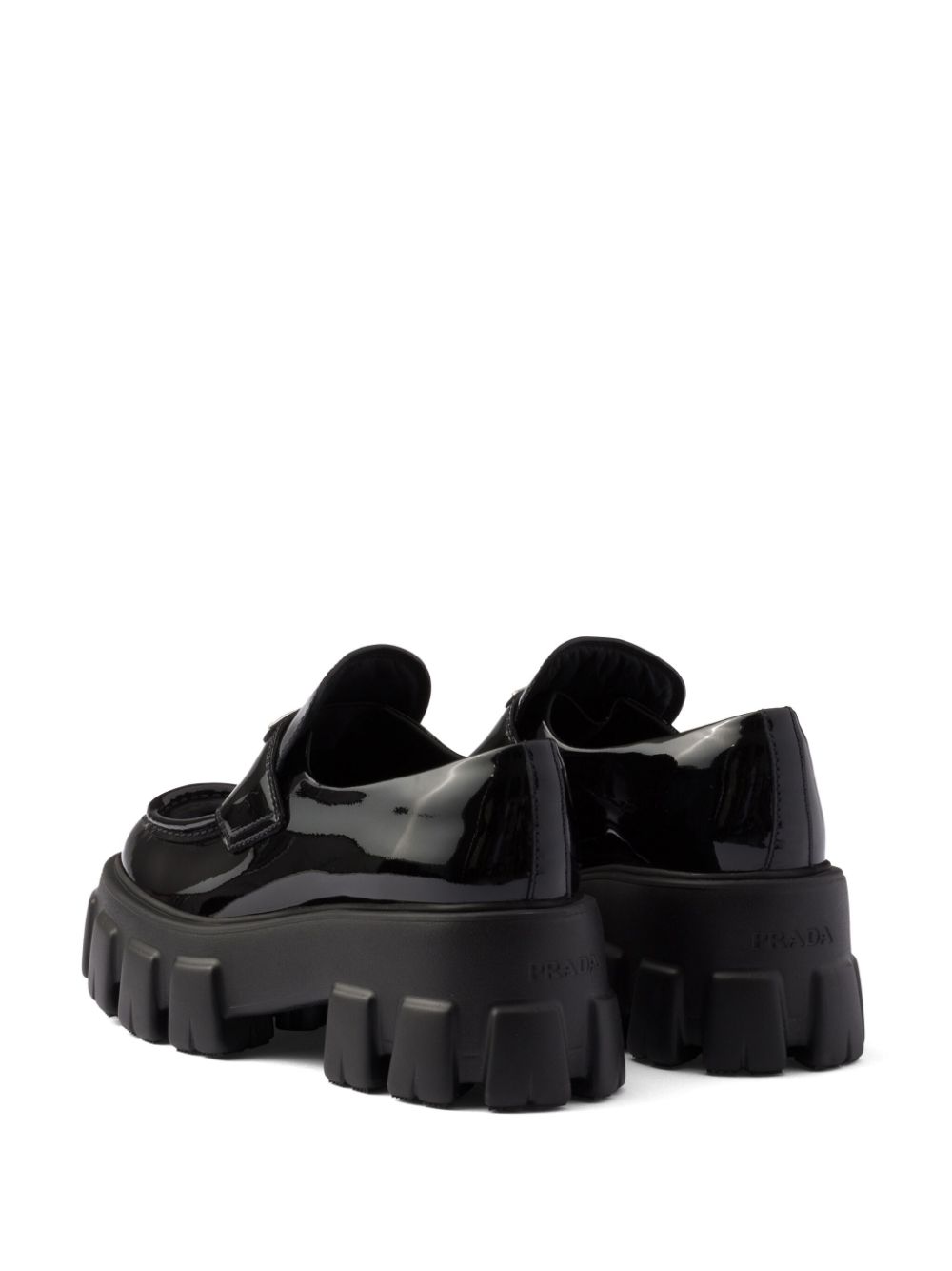 Prada Monolith lakleren loafers Zwart