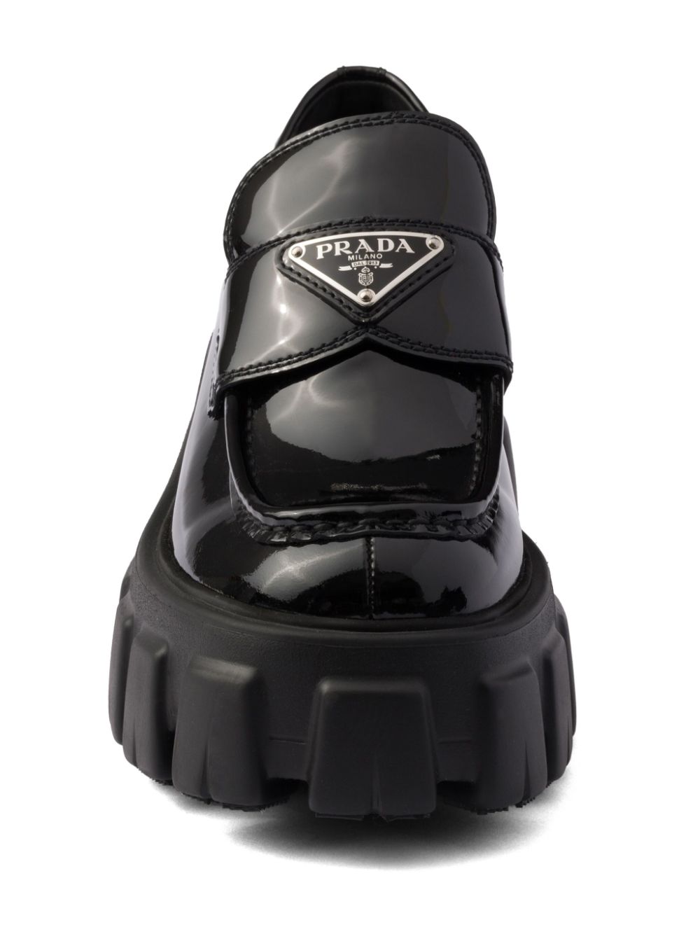 Prada Monolith lakleren loafers Zwart