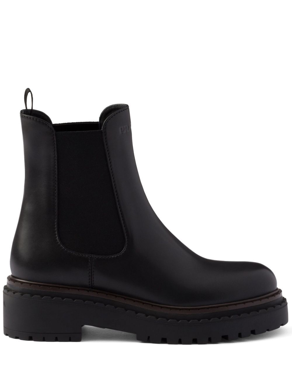 PRADA LEATHER CHELSEA BOOTS 