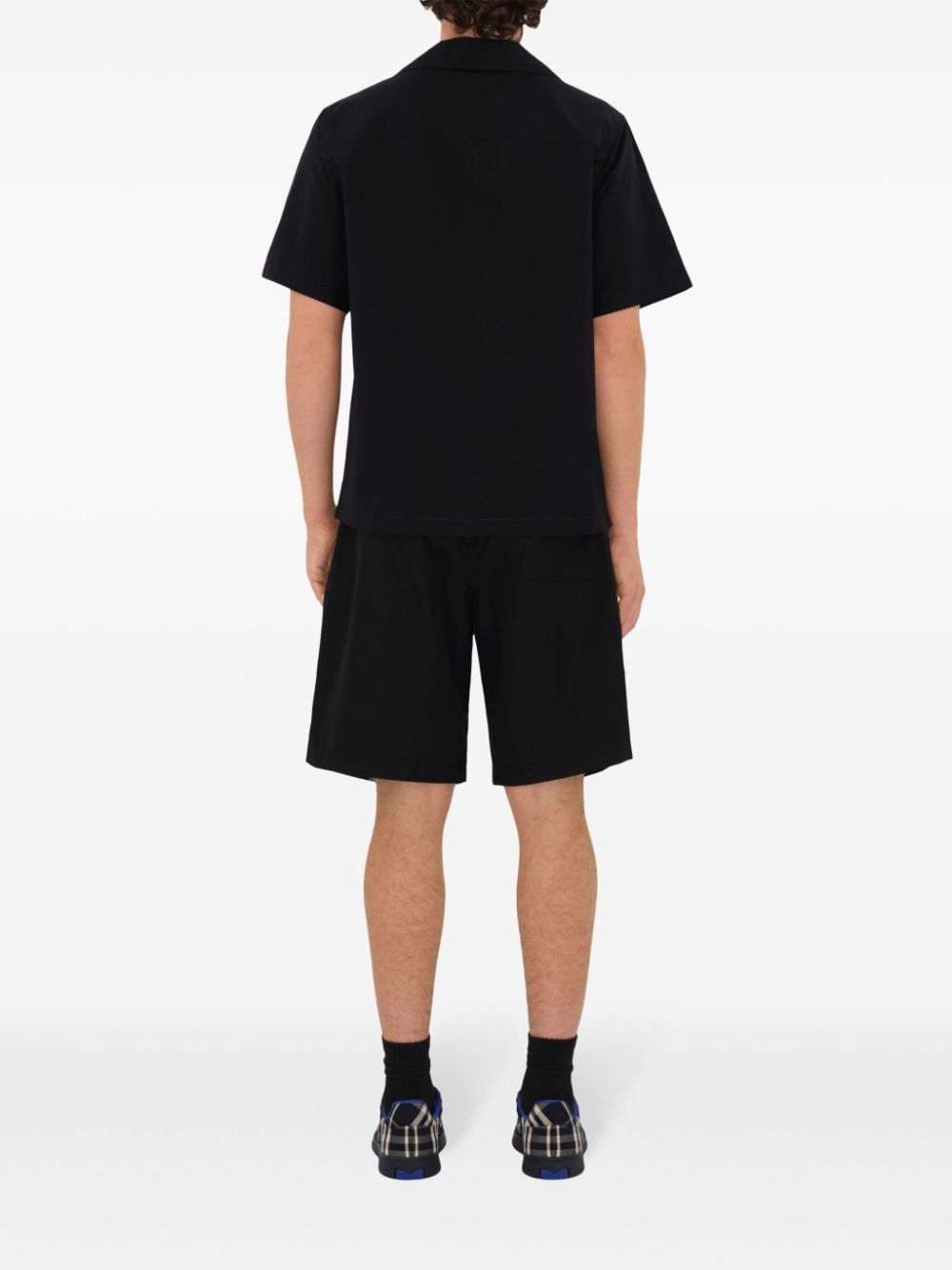 Shop Burberry Cotton Shorts In Black