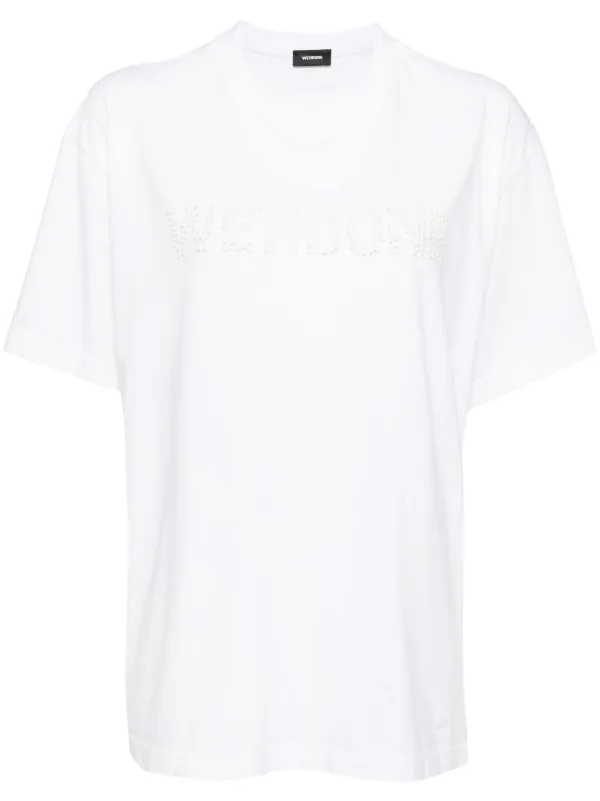 【関税込み】We11done ホワイト Pearl Logo Tシャツ We11done Pearl Logo Tシャツ | ホワイト | FARFETCH JP